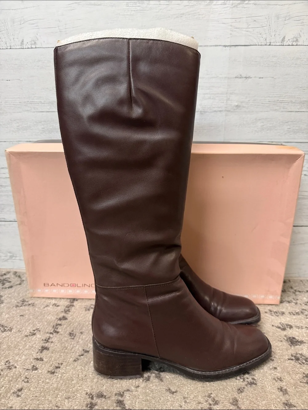 Bandolino Women's Dark Brown Leather Knee-High Boots